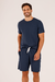 Pijama Masculino Curto Deep Blue + Saquinho Cor com Amor 21252