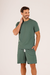 Pijama Masculino Curto Verde Miragem + Saquinho Cor com Amor 21253