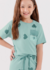 Pijama Infantil Manga Curta e Calça Comprida Green Heart Cor com Amor 30896 na internet