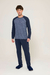 Pijama Masculino Longo Malha Blend Marinho Espaço Pijama 21304