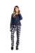 Pijama Feminino Longo Xadrez Marinho Daniela Tombini 17270