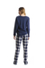 Pijama Feminino Longo Xadrez Marinho Daniela Tombini 17270 - DH pijamas