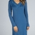 Camisola Manga Longa Midi Microfribra Azul Petróleo com Renda Inspirate 18227 - comprar online
