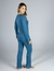 Pijama Feminino Longo Microfribra Azul Petróleo com Renda Inspirate 18228 - DH pijamas