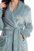 Robe Feminino em Fleece Pétala Longo Azul Claro Daniela Tombini 17720 - comprar online