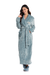 Robe Feminino em Fleece Pétala Longo Azul Claro Daniela Tombini 17720