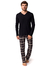 Pijama Masculino Longo Visco Premium Xadrez Preto e Branco Inspirate 21162