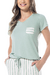 Pijama Feminino Calça e Blusa Manga Curta Listras Verdes Viscolycra Sonhatto 18434 - comprar online