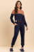 Pijama Feminino Longo Liso Recortes Lua Encantada 18316