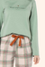 Pijama Feminino Manga Longa Algodão Xadrez Sonhe Verde Lua Encantada 17723 na internet