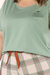 Pijama Feminino Manga Curta e Calça Comprida Algodão Xadrez Sonhe Verde Plus Size Lua Encantada 17729 na internet