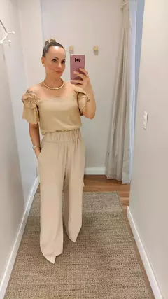 Blusa Linho Babados Manga na internet