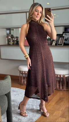 Vestido Midi Tricot Evasê na internet