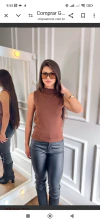 Blusa Tricot Gola Alta Sem Manga - comprar online