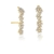 Brinco Ouro 18k Ear Hook com Topázios Brancos