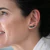 Brinco Ouro 18k Ear cuff com Malaquitas