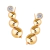 Brinco Ouro 18k Ear Cuff Degrade Bolinhas com Topázio