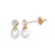 Brinco Ouro 18K com Zircônia e Pérola Biwa - Pequeno