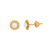 Brinco Ouro 18k Girassol com Pedra Natural