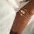 Pulseira Ouro 18k Plaquinha Redonda 8mm NAT - loja online