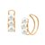 Piercing Ouro 18k de Orelha Aro Duplo com 3 Pérolas
