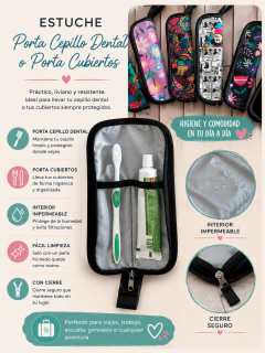 Estuche porta cepillo/cubiertos (mundial) - Mariposa Bolsos