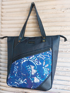 Bolso multiuso Isabel (estampado azul) Interior impermeable