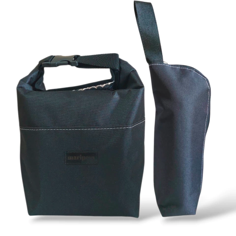 Combo térmico lunchera+portabotella (negro liso) - comprar online