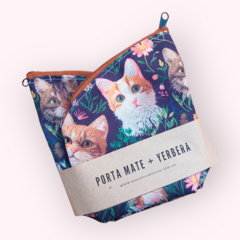 Set porta mate + yerbera gatitos