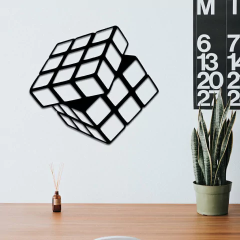 WALLART MADERA - CUBO RUBIK