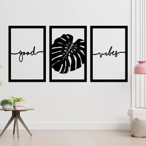 WALL ART MADERA - GOOD VIBES XL