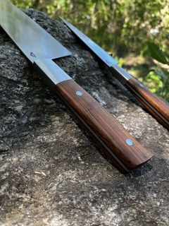 Set inox Sandvik, bolster y Guayubira con estuche de cuero en internet