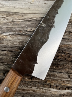 Gyuto K-tip inox efecto forjado y Guayubira - Muller Cuchilleria cuchillos de cocina