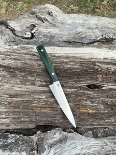 Oficio Gyuto Inox y Micarta verde casera con separadores