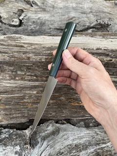 Oficio Gyuto Inox y Micarta verde casera con separadores