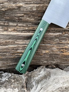 Nakiri Inox y Micarta verde veteada - comprar online