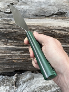 Nakiri Inox y Micarta verde veteada - Muller Cuchilleria cuchillos de cocina