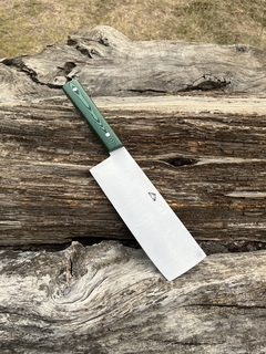 Nakiri Inox y Micarta verde veteada