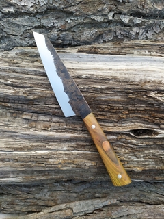 Gyuto carbono Böhler k720 efecto forjado Super Palo Santo - comprar online