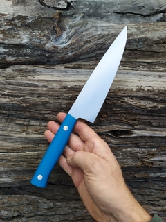 Chef inox 420 y micarta turquesa - Muller Cuchilleria cuchillos de cocina