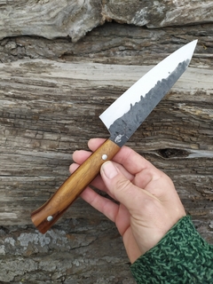 Gyuto K-tip, inox 420 efecto forjado, separadores vino tinto y rabo recuperado - comprar online
