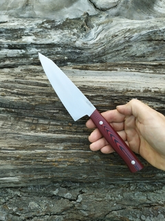 Gyuto K -tip inox 420 y micarta Roja - Muller Cuchilleria cuchillos de cocina