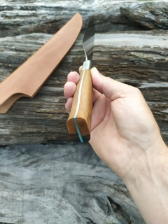 Parrillero Sandvik, bolster y Guayubira bicolor - Muller Cuchilleria cuchillos de cocina