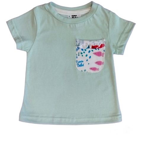 REMERA M/C BOLSILLO AQUA
