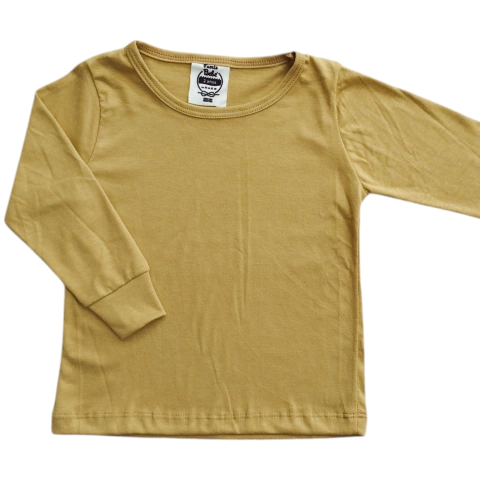 REMERA MANGAS LARGAS MOSTAZA - comprar online