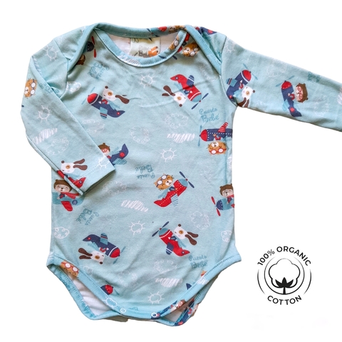 BODY ALGODON ORGANICO LITTLE PLANES