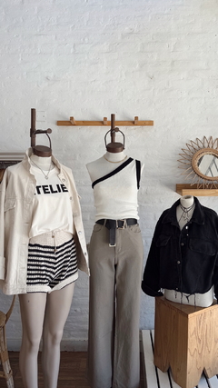 CAMPERA CROP GRISEE - comprar online