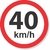 Placa velocidade 40 km/h