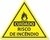 Placa cuidado risco de incêndio