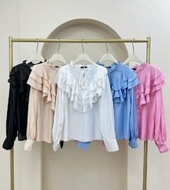 Camisa Babado Manga Bufante - comprar online